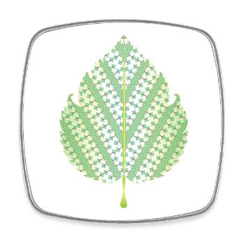 Leaf Heritage - Traditional Romanian folk art - Square fridge magnet - white - Front