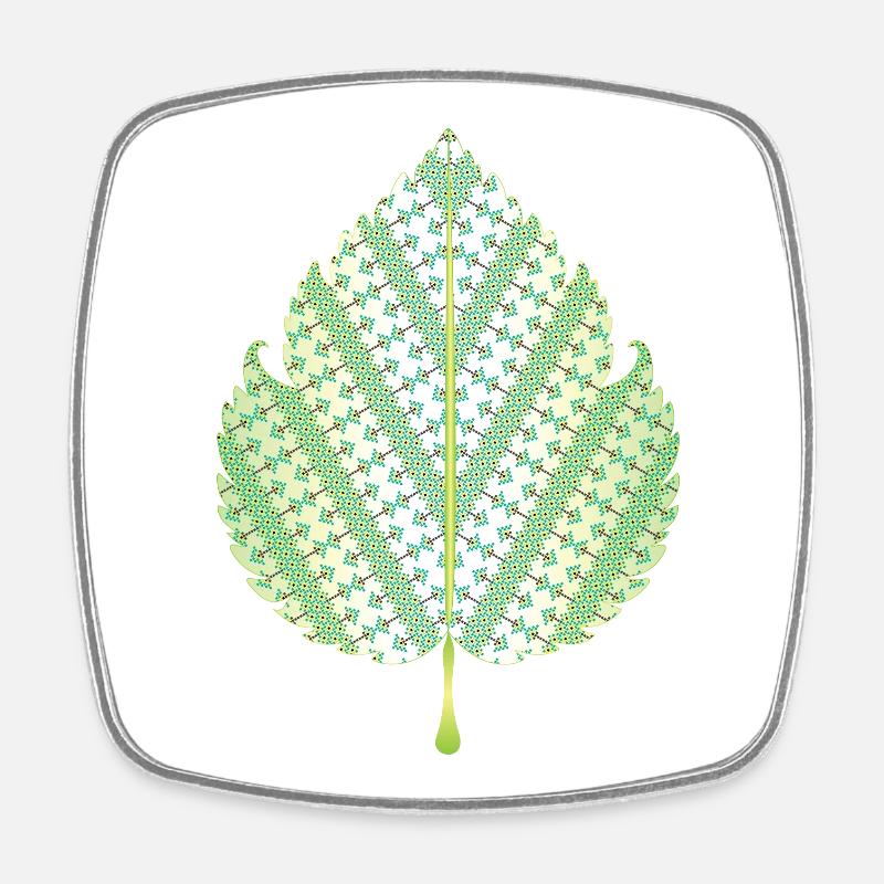 Leaf Heritage - Traditional Romanian folk art - Square fridge magnet - white