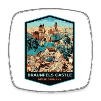Illustration Braunfels Castle, Germany - Square fridge magnet - white - Front