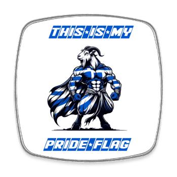 This is my pride flag Greece - Square fridge magnet - white - Front