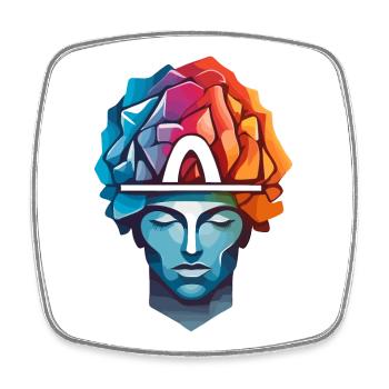 Men Thinking - Square fridge magnet - white - Front