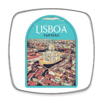 Pantheon District of Lisbon, Portugal - Square fridge magnet - white - Front