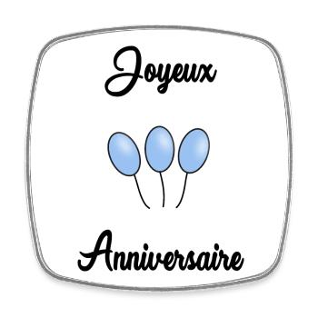 HAPPY BIRTHDAY. HAPPY BIRTHDAY. ANNIVERSARY. - Square fridge magnet - white - Front