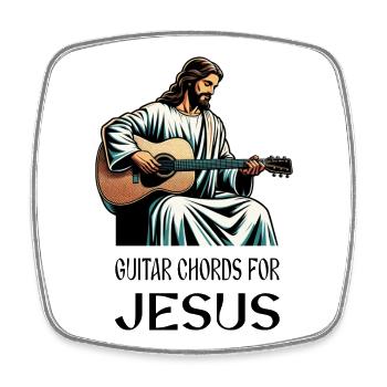 accords de guitare pour musique de Jésus Christ - Magnet carré - blanc - Devant
