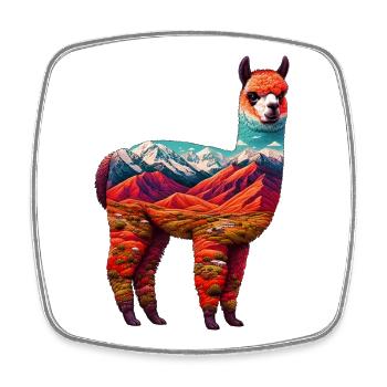 Alpaca - Square fridge magnet - white - Front
