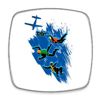 Skydiver - Viereckiger Kühlschrankmagnet - Weiß - Vorne