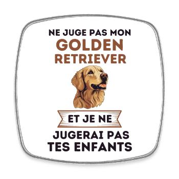 ne juge pas golden retriever 2 - Magnet carré - blanc - Devant