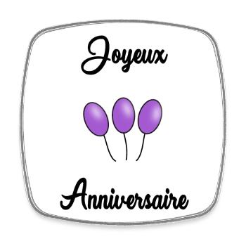 JOYEUX ANNIVERSAIRE - Magnet carré - blanc - Devant