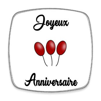HAPPY BIRTHDAY. HAPPY BIRTHDAY. ANNIVERSARY. - Square fridge magnet - white - Front