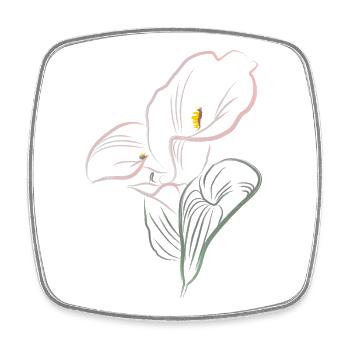 CALLA mix cold - Viereckiger Kühlschrankmagnet - Weiß - Vorne