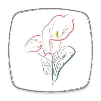 Mélange CALLA Rouge-Rose - Magnet carré - blanc - Devant