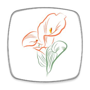 CALLA AutmnOrange - Square fridge magnet - white - Front