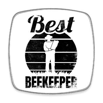 Bester Imker - Viereckiger Kühlschrankmagnet - Weiß - Vorne