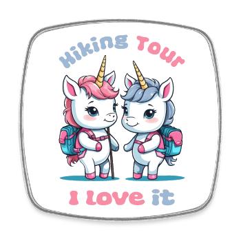 Cute Wanderer Unicorns - Square fridge magnet - white - Front