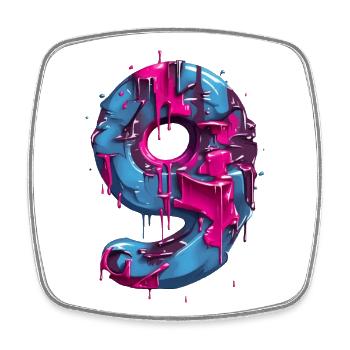 NR. 9 NUMMER 9 COOL 9. GEBURTSTAG - Viereckiger Kühlschrankmagnet - Weiß - Vorne