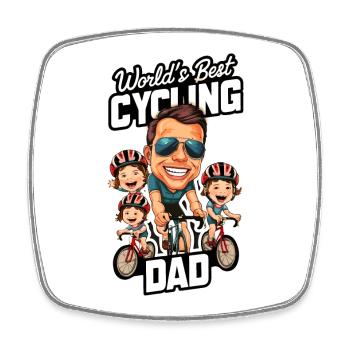 Das weltbeste Fahrrad-Dad-Design - Viereckiger Kühlschrankmagnet - Weiß - Vorne