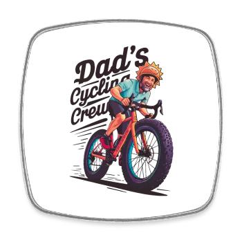 Papas Radsport-Crew-Illustration - Viereckiger Kühlschrankmagnet - Weiß - Vorne