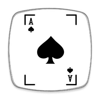 Jeu de cartes Casino Jeux de hasard Poker Loterie - Magnet carré - blanc - Devant
