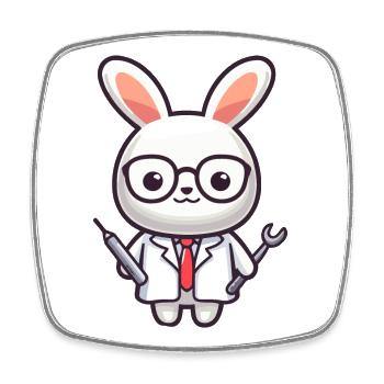 Doktor Bunny: Der Karottenpfleger - Viereckiger Kühlschrankmagnet - Weiß - Vorne