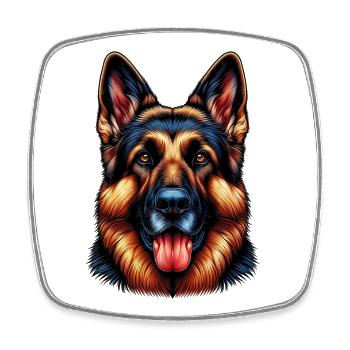 Deutscher Schäferhund - Viereckiger Kühlschrankmagnet - Weiß - Vorne
