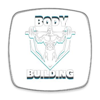 Bodybuilding light design - Viereckiger Kühlschrankmagnet - Weiß - Vorne