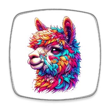 Alpaca - Square fridge magnet - white - Front