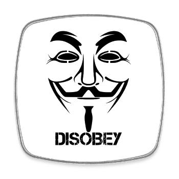 Disobey Anonymous - Viereckiger Kühlschrankmagnet - Weiß - Vorne