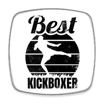 Kickboxer drôle - Magnet carré - blanc - Devant
