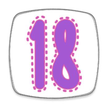 18. 18 YEARS OLD. 18th ANNIVERSARY. 18 BIRTHDAY. - Square fridge magnet - white - Front