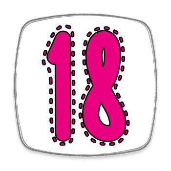 18. 18 JAHRE ALT. 18. JAHRESTAG. 18. GEBURTSTAG. - Viereckiger Kühlschrankmagnet - Weiß - Vorne