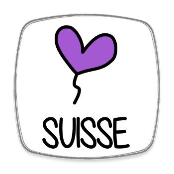 SUISSE. PAYS. GENEVE. SUISSE. HUMOUR. PAYS - Magnet carré - blanc - Devant