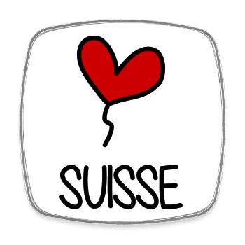 SCHWEIZ. HUMOR. LAND. FLAGGE. GENF. LAUSANNE - Viereckiger Kühlschrankmagnet - Weiß - Vorne
