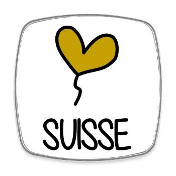 SUISSE. PAYS. GENEVE. SUISSE. HUMOUR - Magnet carré - blanc - Devant