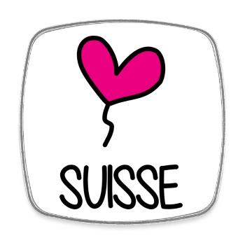 SUISSE. HUMOUR. PAYS - Magnet carré - blanc - Devant