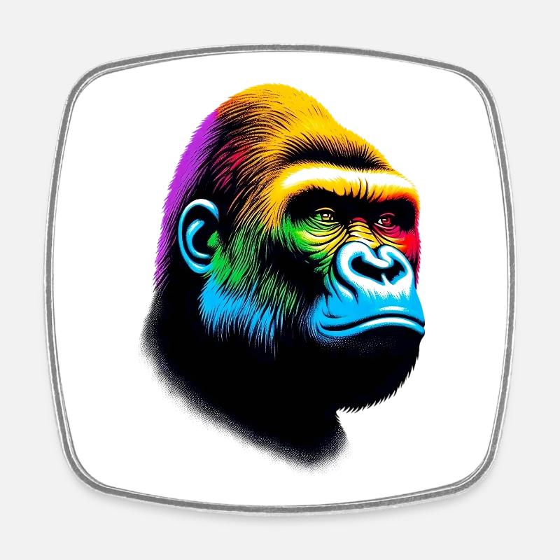Gorilla - Viereckiger Kühlschrankmagnet - Weiß
