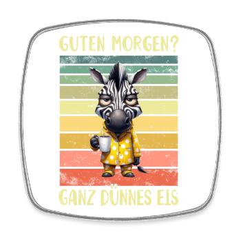 Zebra Morgenmuffel - Viereckiger Kühlschrankmagnet - Weiß - Vorne