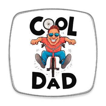 Cool papa cyclisme illustration - Magnet carré - blanc - Devant