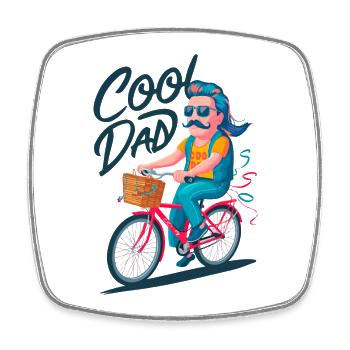 Cool papa cyclisme illustration - Magnet carré - blanc - Devant