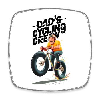 Vibrant Off-Road Cycling Illustration - Square fridge magnet - white - Front