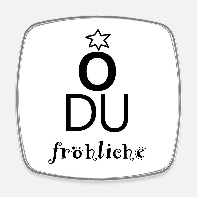 O you merry one - Square fridge magnet - white