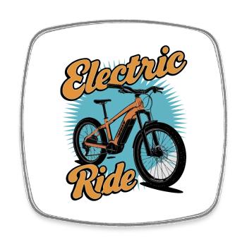 Conception d’aventure en vélo électrique - Magnet carré - blanc - Devant