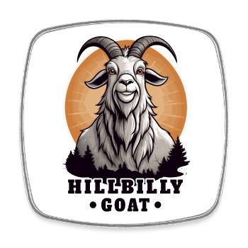 Hillbilly Ziegenbock - Viereckiger Kühlschrankmagnet - Weiß - Vorne