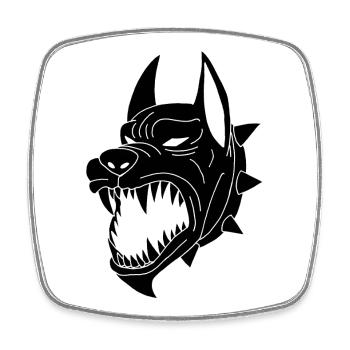Chien noir des enfers - Magnet carré - blanc - Devant