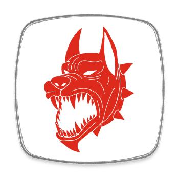 Chien rouge des enfers - Magnet carré - blanc - Devant
