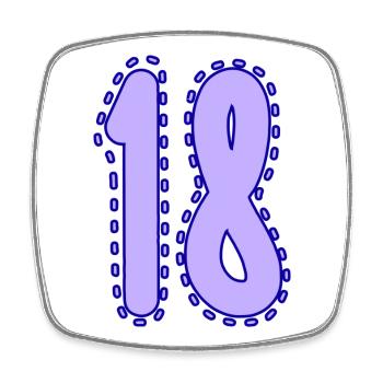 18. 18 YEARS OLD. 18th ANNIVERSARY. 18 BIRTHDAY. - Square fridge magnet - white - Front