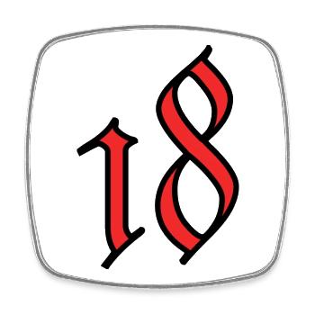 18 - Square fridge magnet - white - Front