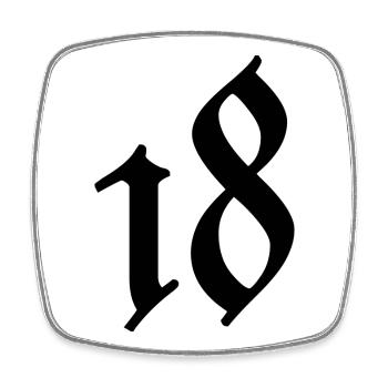 18. 18 YEARS OLD. 18th ANNIVERSARY. 18 BIRTHDAY. - Square fridge magnet - white - Front
