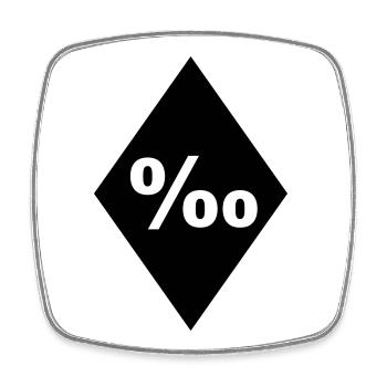 Promille Chapter Element (JGA MC-Rocker-Style) - Viereckiger Kühlschrankmagnet - Weiß - Vorne