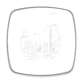Dear Friends, We're Flying to Dubai - Odlooot, Dj, Dubai - Square fridge magnet - white - Front
