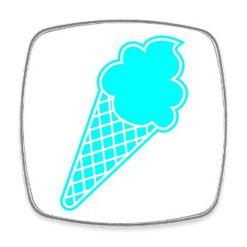 Eis cool Eiscreme Waffel Sommer stylish Sweets Fan - Viereckiger Kühlschrankmagnet - Weiß - Vorne